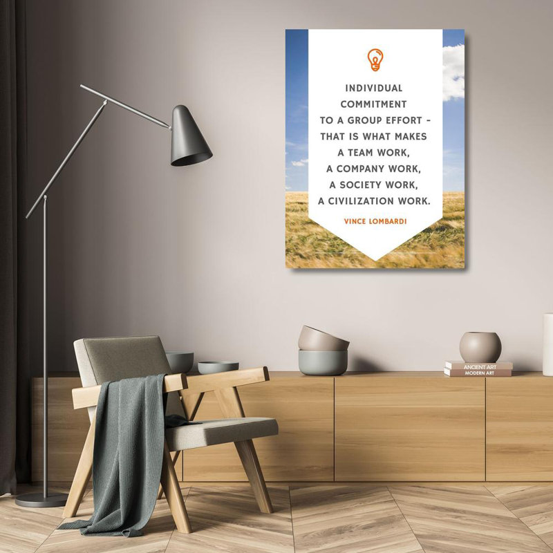 Art sur toile tendue avec Triny ArtsyQuotes, Vince Lombardi, H 24 po x l 19 po