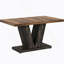 Table de salle à manger de style campagnard de 47 pouces pour 4-6, finition blanche et noire, base piédestal robuste, table en bois rustique pour petits espaces-1086345148