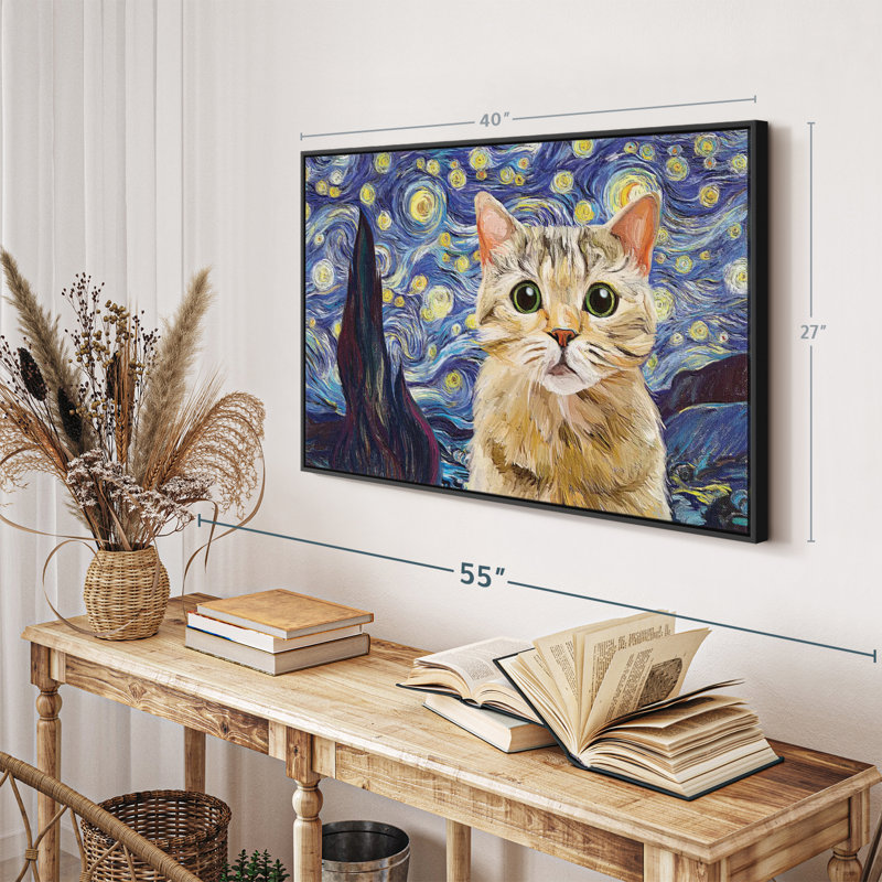 Isaias Lost Kitty Starry Night Canvas Print