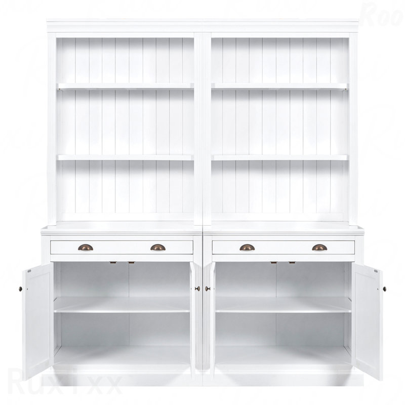 Bibliothèque de 83,4 po de hauteur, ensemble de bibliothèque moderne avec 3 lumières à DEL et portes et tiroirs, ensemble de rangement avec étagères ouvertes pour le bureau à domicile