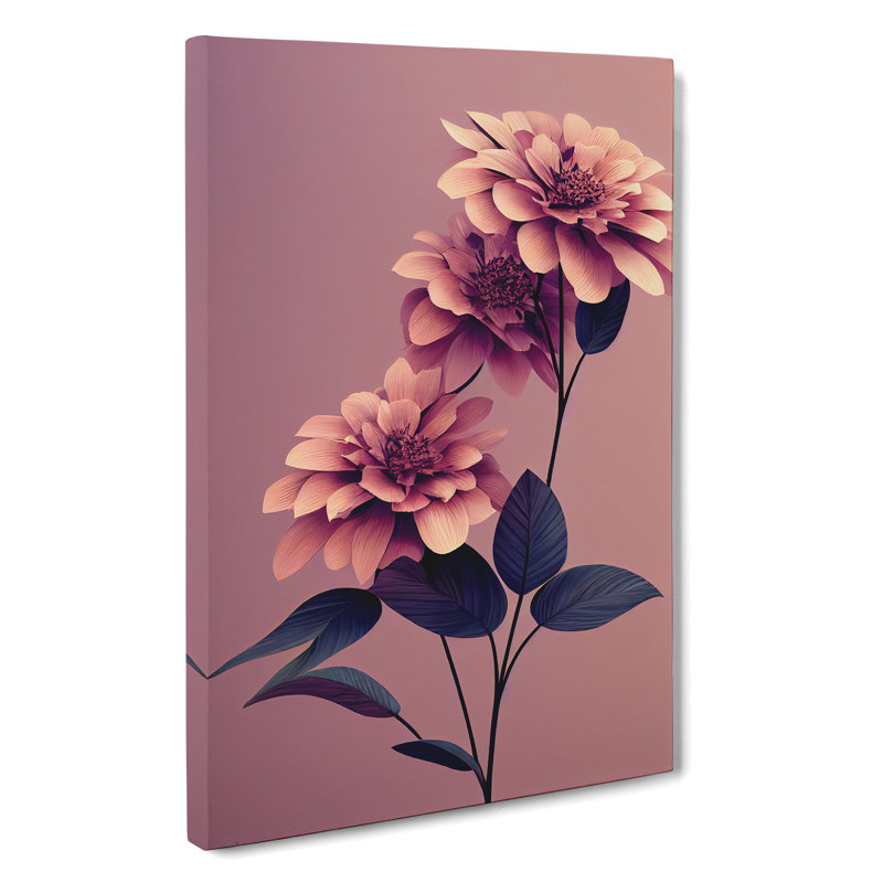 Elegant Flowers - Wrapped Canvas Painting, 50cm H x 35cm W