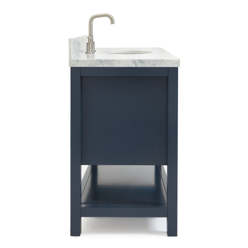 Bayhill 61" W Single Bathroom Vanity Set, Oval, Midnight Blue, 43"
