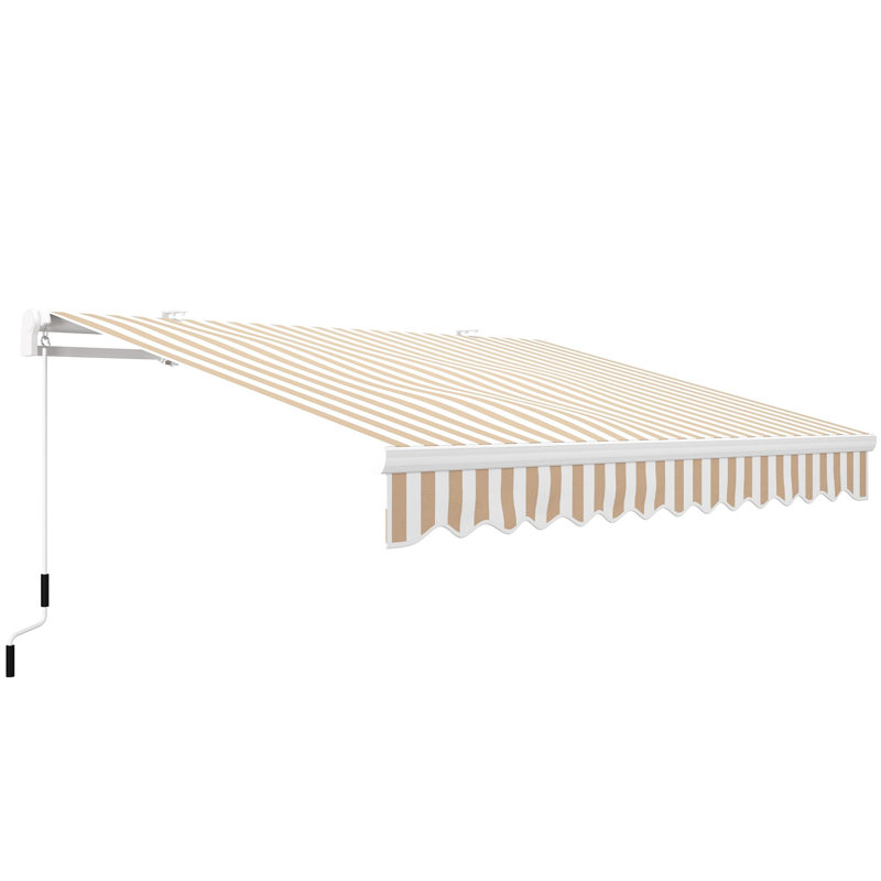 Auvent rétractable 8 ', Rayures beiges, H 59,1 po x l 155,5 po x P 96,5 po