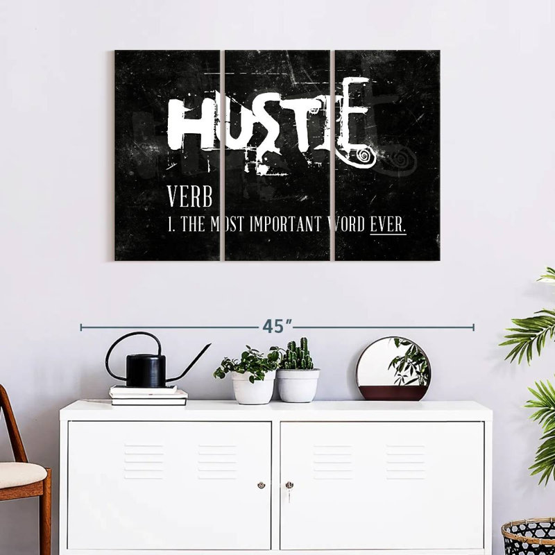 " Hustle " 3 - Pieces, 24" H x 38" W x 1.25" D