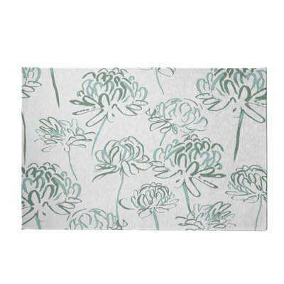 Tapis décoratif vert floral alvordton