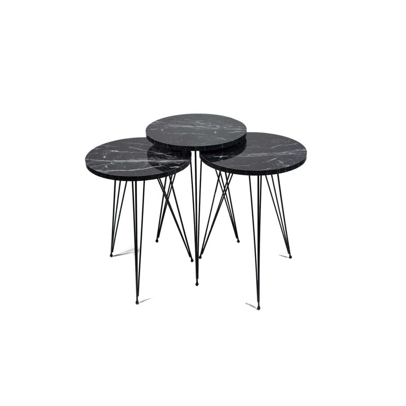 Ulysses 14cm Console Table, Black Marble