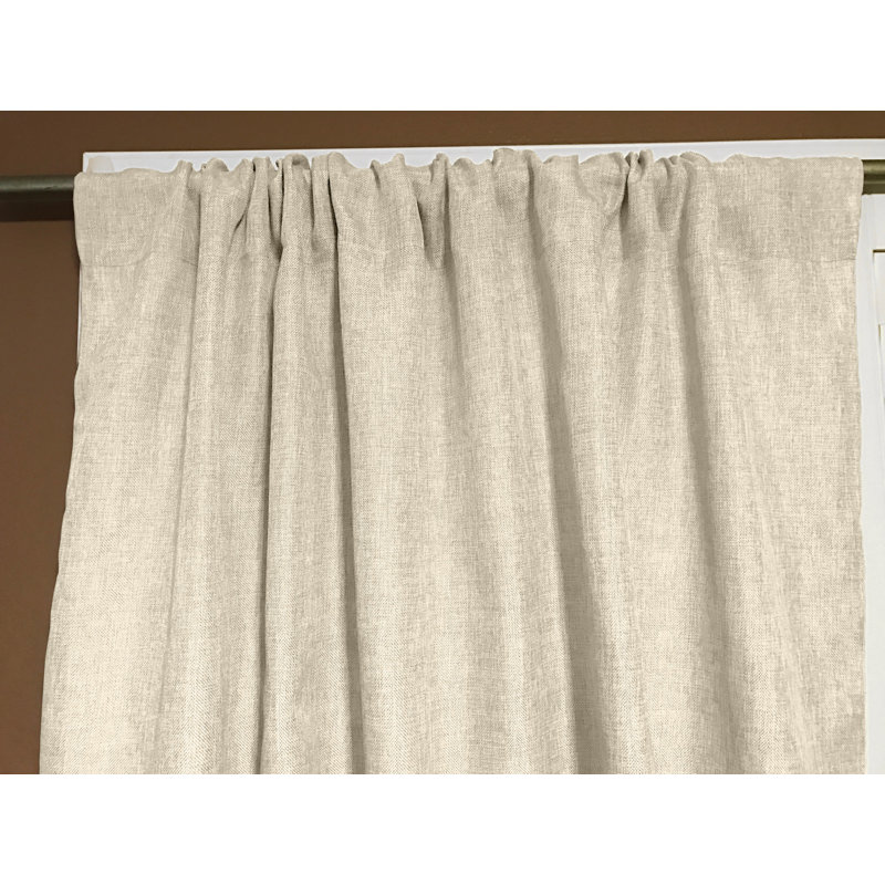 Panneau de rideau semi-transparent en polyester Kortnee, L 58 po x L 84 po, Ivoire