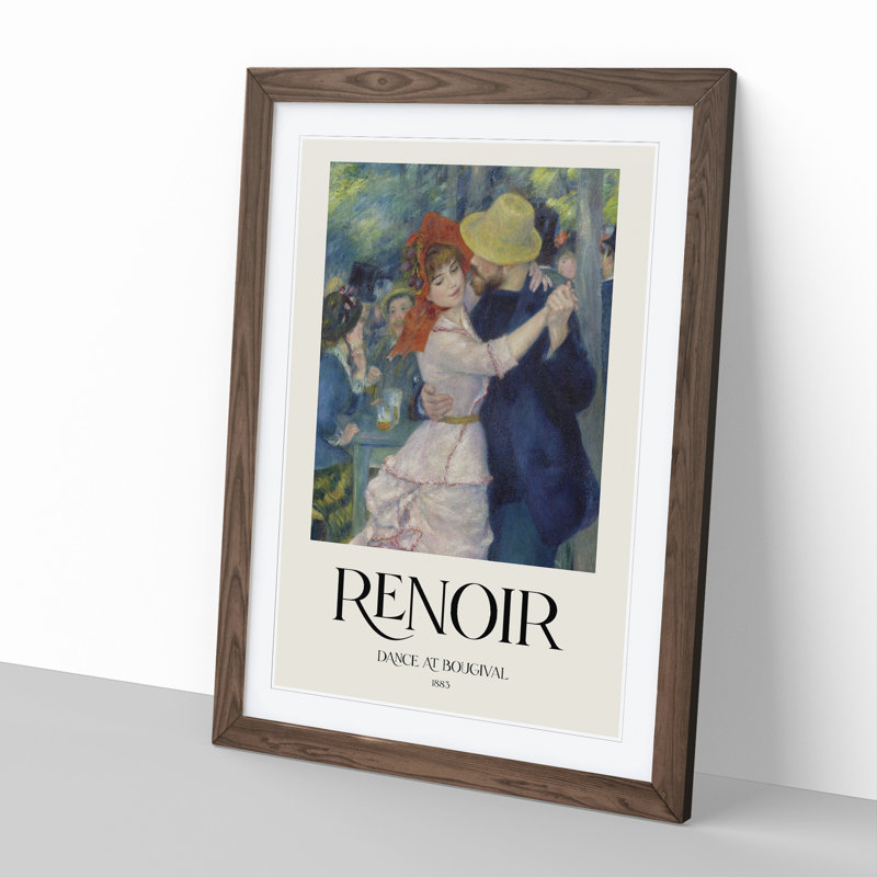 Dance At Bougival by Pierre-Auguste Renoir - Single Picture Frame Print, 65cm H x 48cm W x 2cm D, Walnut Framed