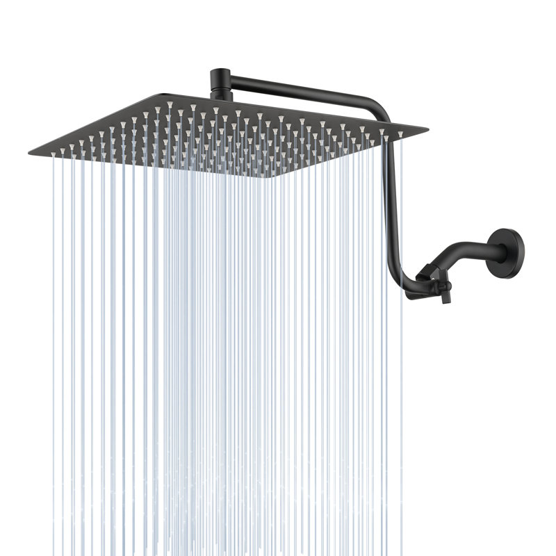 Pomme de douche à pluie réglable, Noir mat