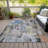 Machine Washable Indoor/Outdoor Xhevrie Blue Rug-112029092