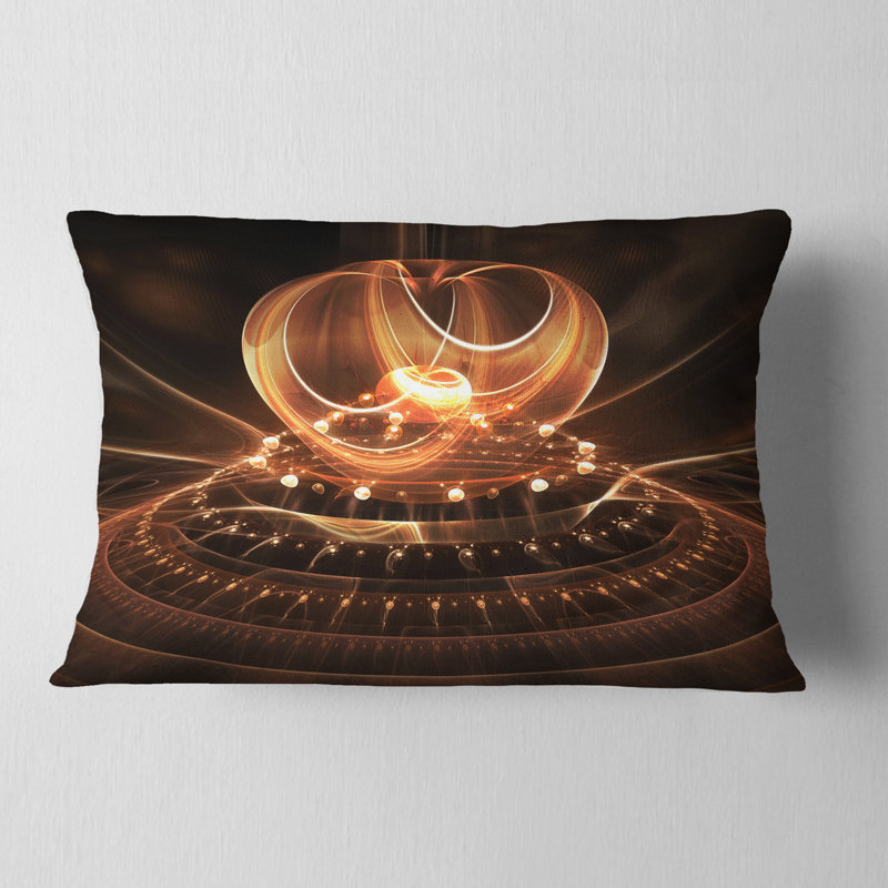 Modern Fractal Brown Dom - Coussin imprimé abstrait