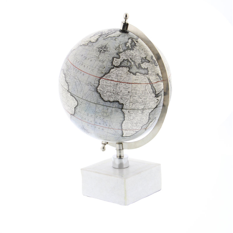 Marble Educational/Geographic Earth Globe, Green, 13.55" H x 8" W x 9" D
