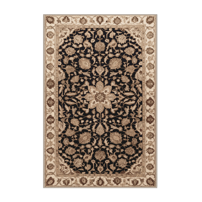 Machine Washable Persian Beige Area Rug, Runner 2' x 4'