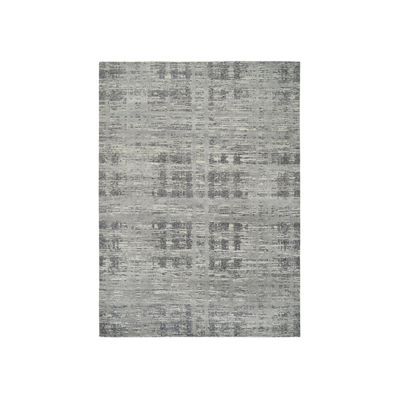 Tapis gris clair en laine naturelle noué à la main de conception moderne 9 pi 2 po x 11 pi 10 po 0B68FFA240F94E0E9ACFDAE277C856F3