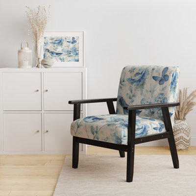 Hannabelle - Indigold Bird Cottage Family II - Velvet Upholstered Farmhouse Accent Arm Chair