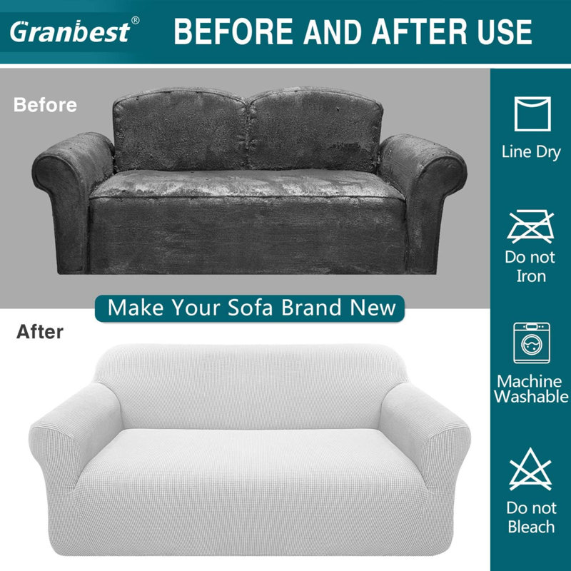 Outdoor Patio Sofa Cover, 107" H x 178" W x 104" D, Creamy White