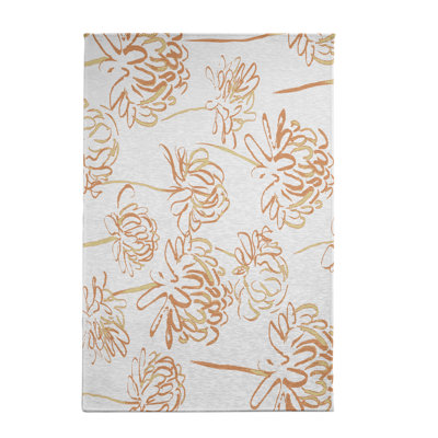 Orange floral alvordton/Ivoire Tapis décoratif
