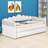 Contemporary Upholstered Daybed & Trundle with LED Lights-2069258125