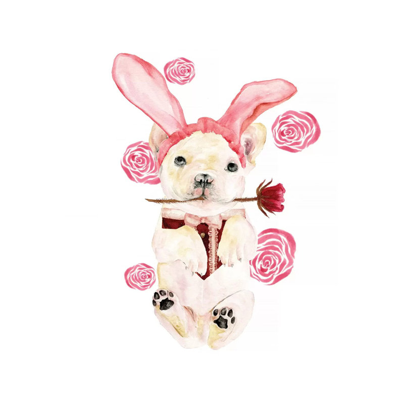Valentine Puppy I 1 Piece Wrapped Canvas Painting, 66.04cm H x 66.04cm W x 1.91cm D
