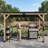 6 X 12 Ft. Cedar Wood Gazebo With USB Charging Socket, Storage Shelving And Bar Counter, Galvanized Steel Hardtop For Outdoor Patio, Deck, Backyard