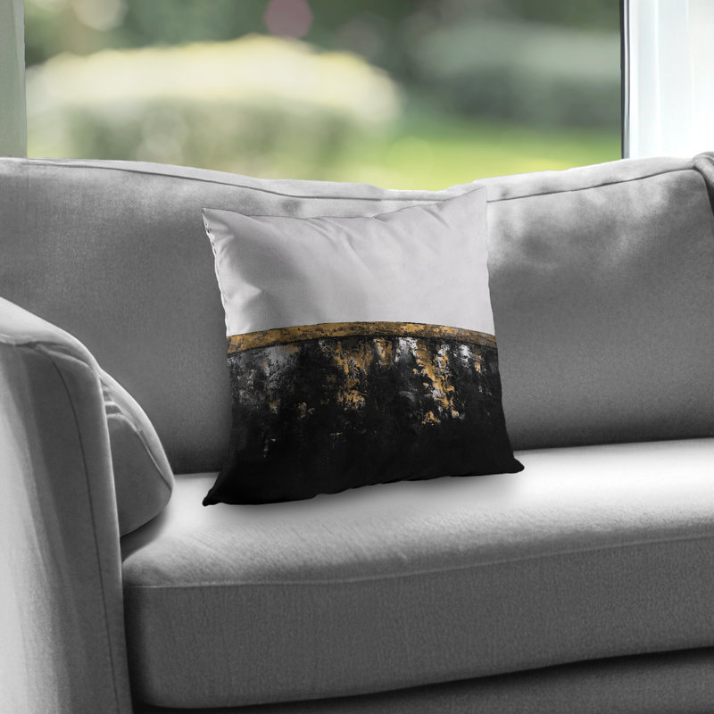 Abstract Industrial Metal Throw Pillow | Home Decor – Poly Twill Throw Pillow with Insert, Double-Sided Print