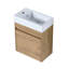 Meuble-lavabo de salle de bain 18 po, lavabo en résine, porte à fermeture en douceur, opulence moderne, grand espace de rangement, imitation chêne 18 po avec lavabo et mises à niveau,-1975445803