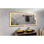 Miroir de salle de bain surdimensionné à DEL à cadre rectangulaire anti-buée et à intensité variable-863422913