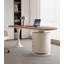 Bureau ovale avec 2 tiroirs-1218941794