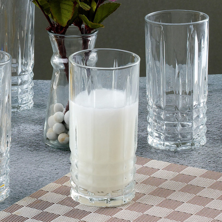 Lorren Home Trends 12 oz. Textured Highball Drinking Glass (Set of