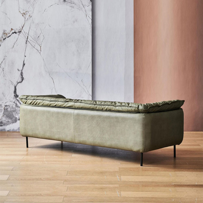 Causeuse-coussin standard en cuir véritable vert