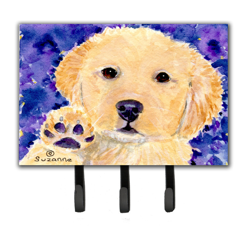 Porte-laisse et crochet pour clé golden retriever