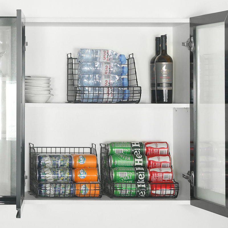 Large Size 3 Tier Stackable Can Storage Rack with Divider