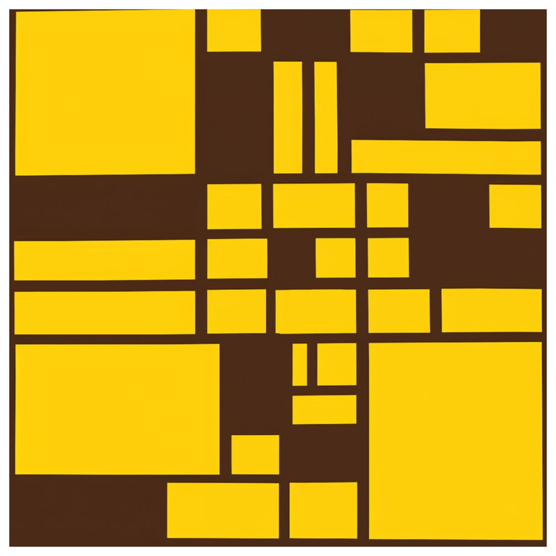Tapisserie murale jaune rectangulaire brun - Rectangles, 50in H x60in W with 4 Grommets