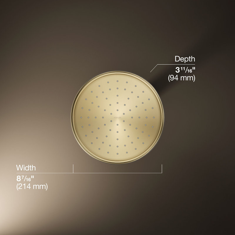 Traditional Rain Shower Head, Vibrant French Gold