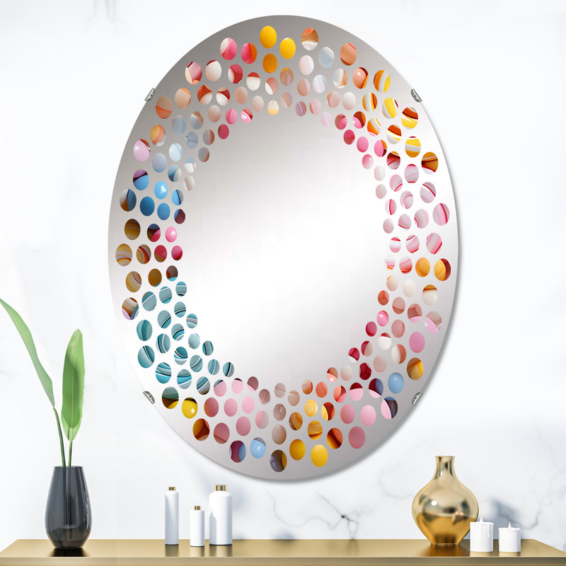 Popart Candies Dessert I - Miroir mural à pois - MIR110729-Ovale, 35,4 po x 23,6 po