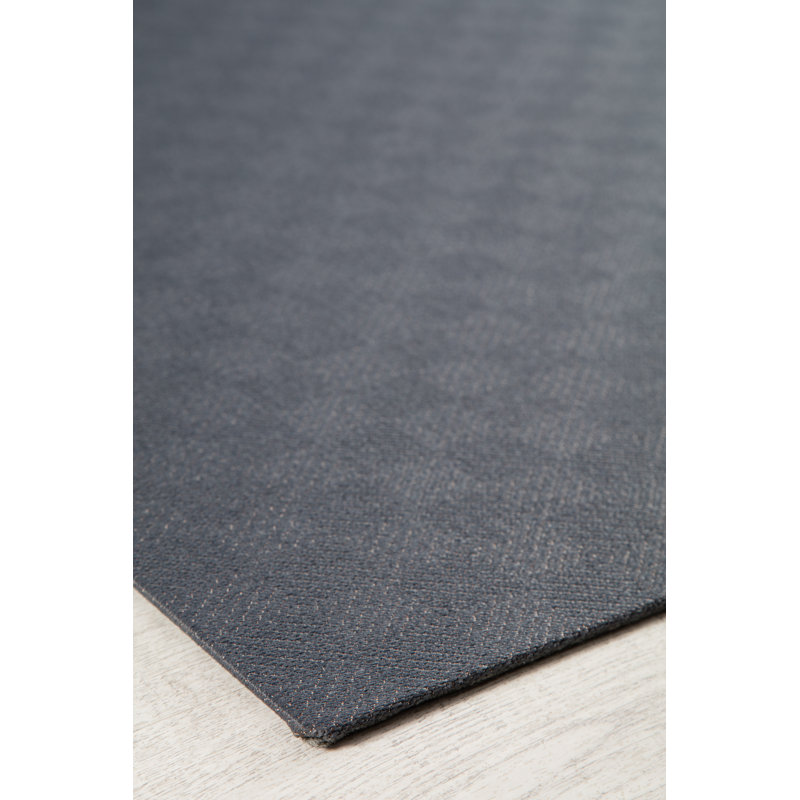 Gray Rectangular PVC and Polyester Office Chair Mat