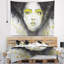 Grande fille avec ligne jaune Abstract-28505821