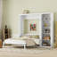 Grand lit escamotable mural avec tablettes