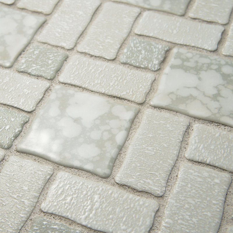 Academy Random Sized Straight Edge Porcelain Versailles Mosaic Wall & Floor Tile, Gray/White