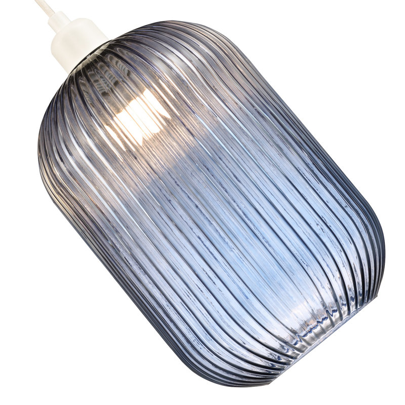 Glass Rectangle Pendant Shade ( Screw On ), Midnight Navy Blue
