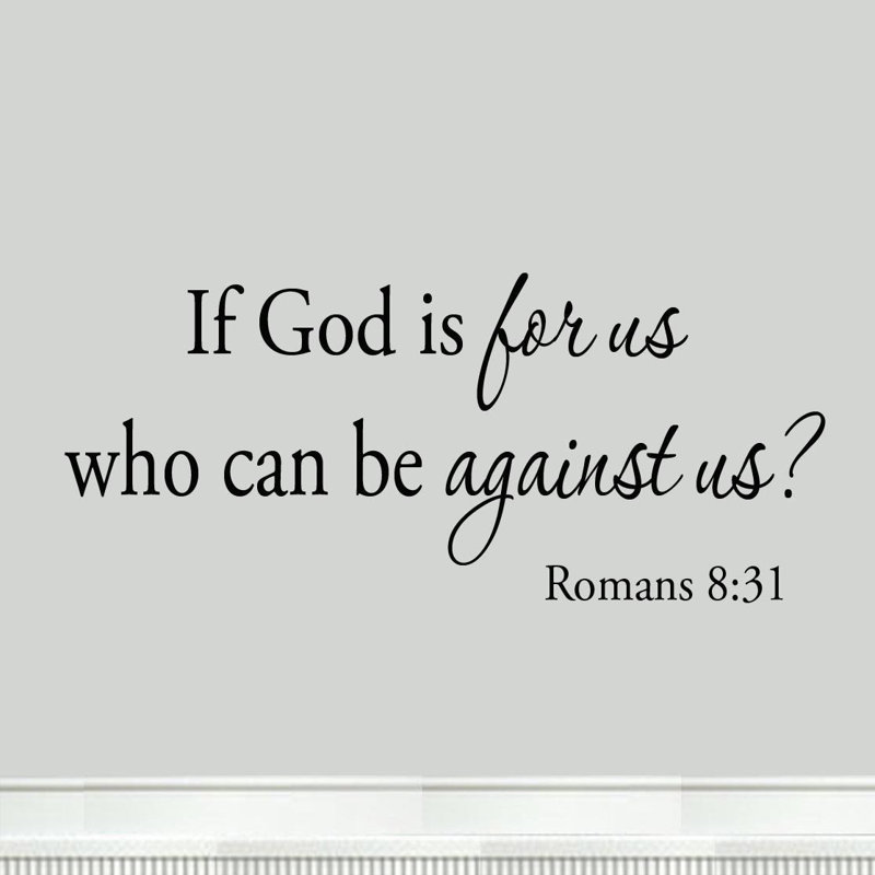 Adhésif décoratif Perchoir «If God is For Us Who can be Against Us», 20 po x 44 po