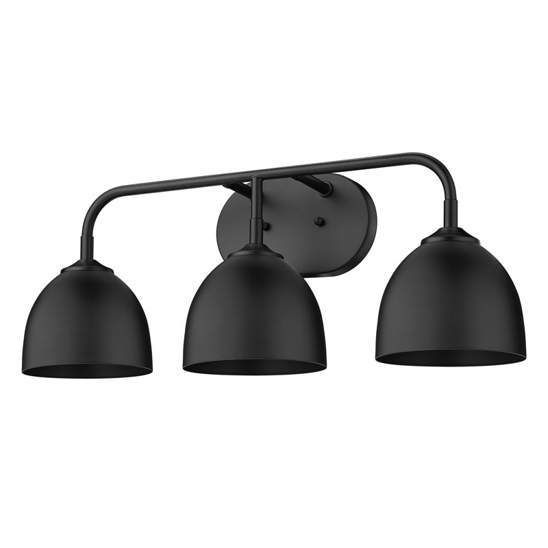 Ringwood 3-Light Dimmable Bathroom Light, Noir mat, Noir mat