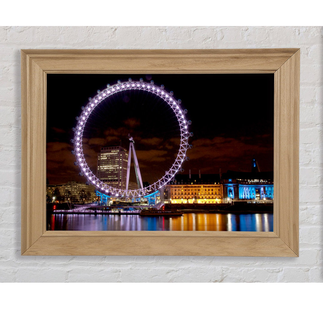 London Eye Water Lights - Einzelner Bilderrahmen Kunstdrucke