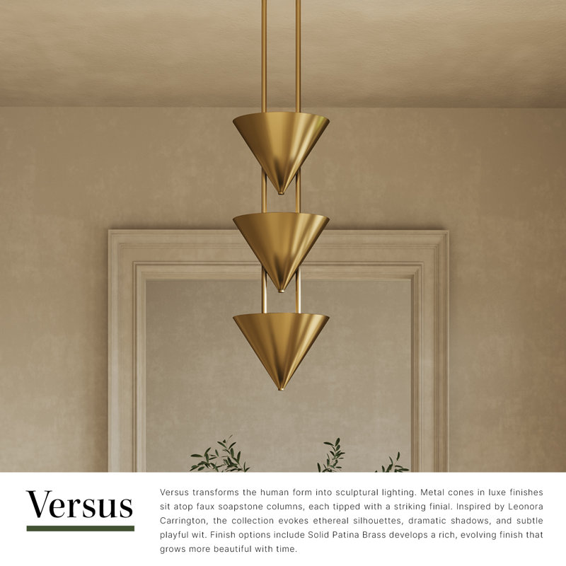 Versus 10-in Brass Pendant, Silver, 10