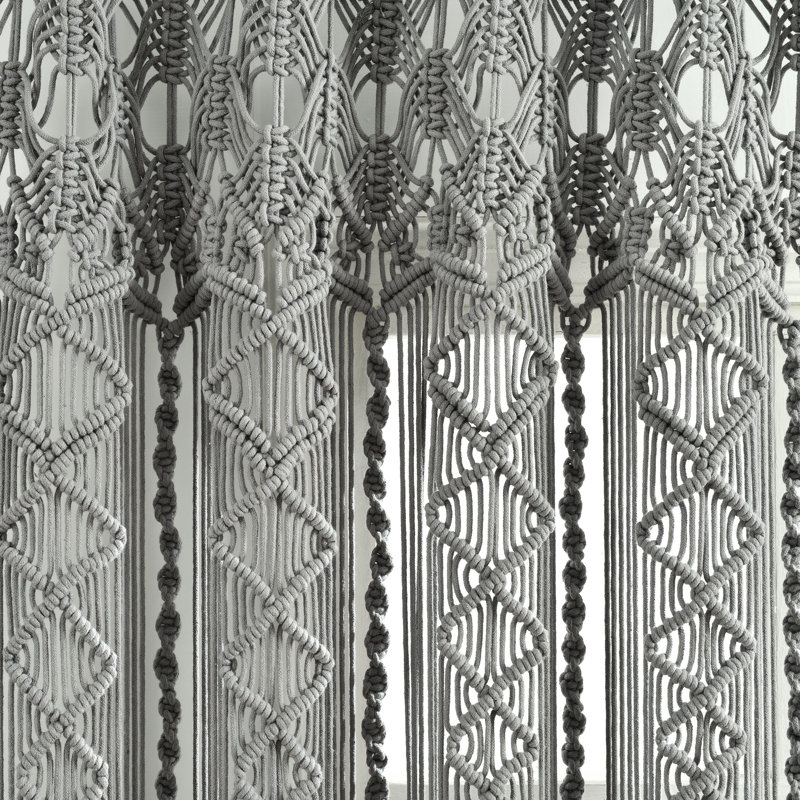 Panneau de rideau simple diaphane avec passe-tringle 100% coton Hobgood, gris, L 40 po x L 95 po