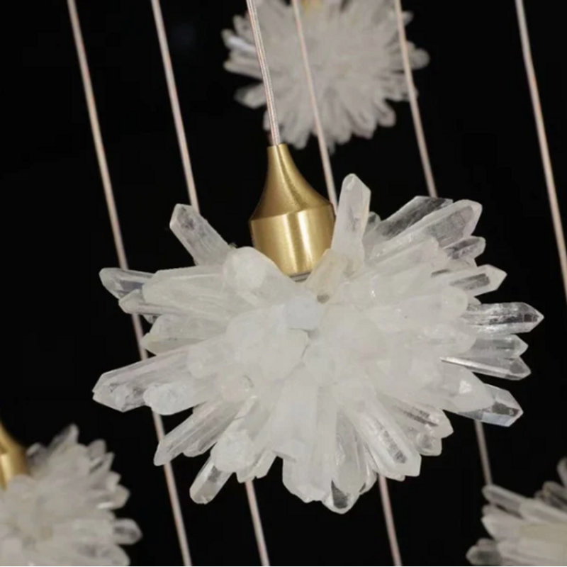 Luminaire suspendu en cristal de quartz naturel