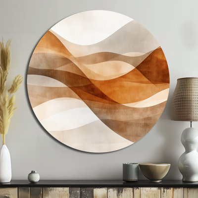 Ingebritt - formes abstraites, art mural rond en métal