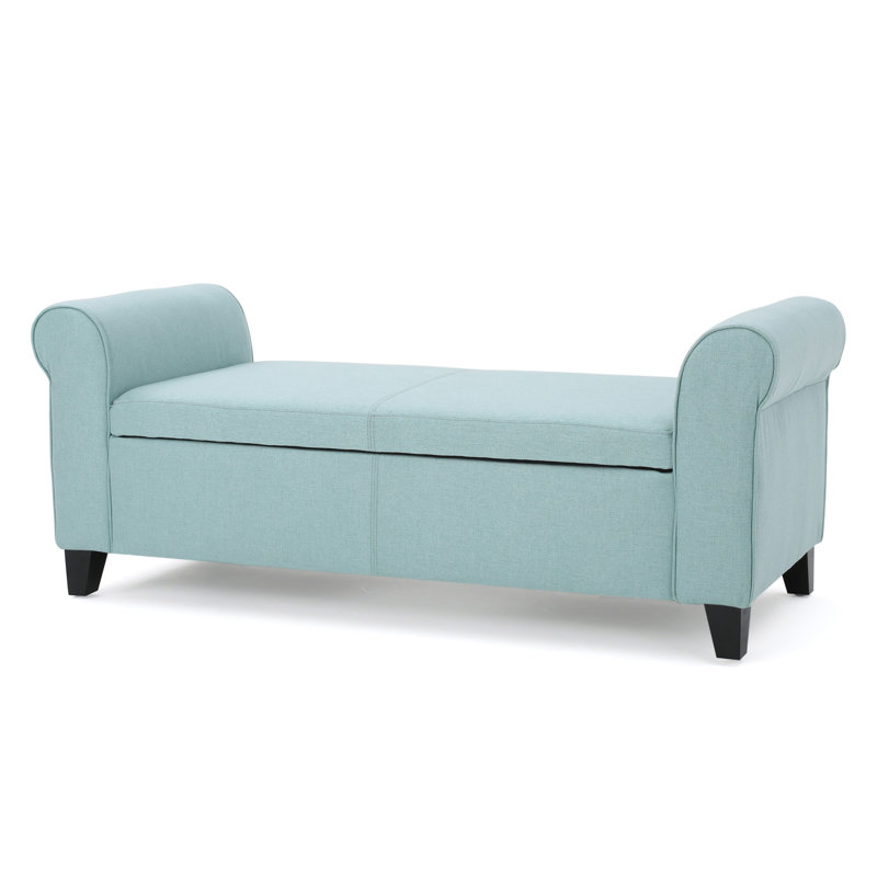 HAYES ARMED STORAGE BENCH, Bleu clair