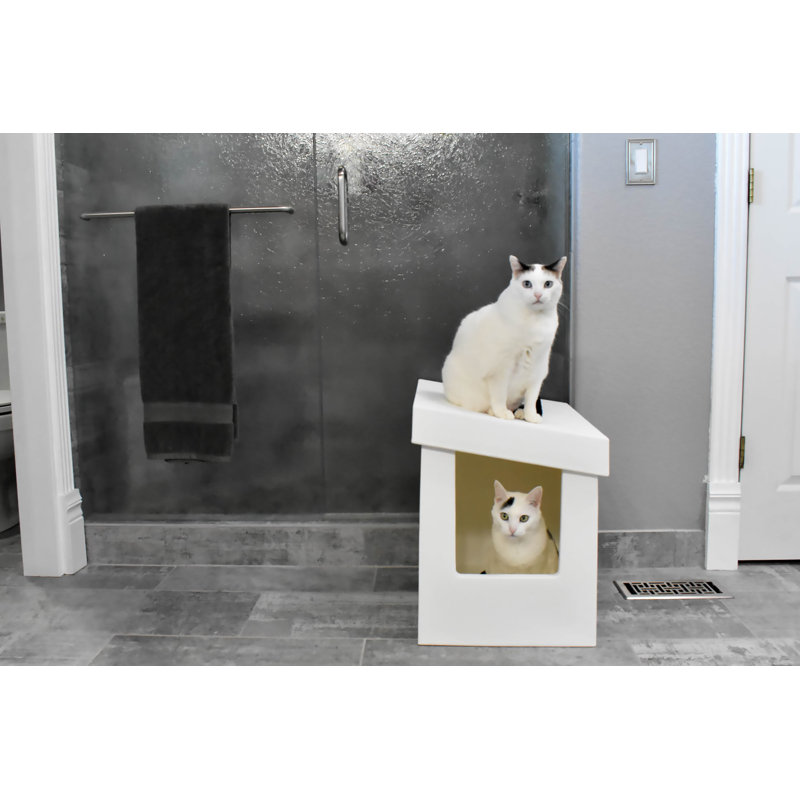 Sloped Standard Litter Box, White
