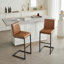 Tabouret de bar rembourré avec structure en métal noir robuste pour îlot de cuisine, salon et pub (ensemble de 2)-2098699023